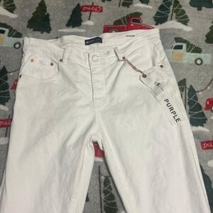 Purple White Jeans, Used But In Good Conditions.